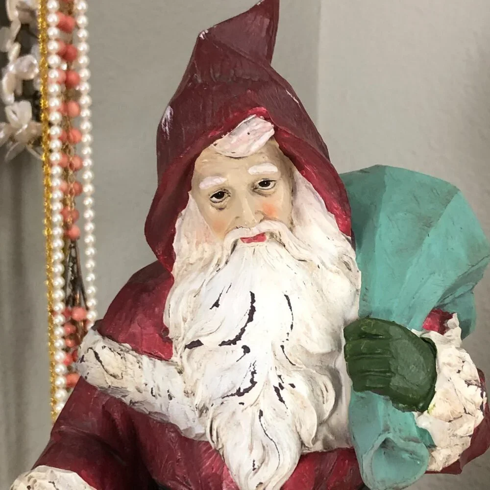 Creative Old World Santa With Cane & Satchel Christmas Holiday 15.5